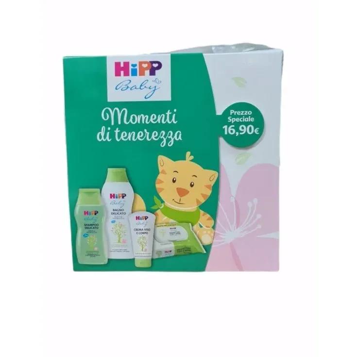 Hipp Kit Cofanetto Momenti Di Tenerezza Shampoo Delicato + Bagno Delicato + Crema Viso&Corpo + Salviettine Viso&Mani