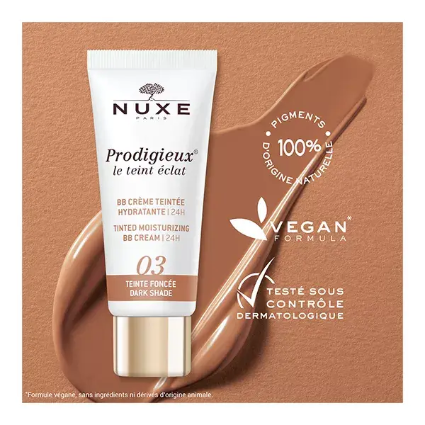 Nuxe Prodigieux® Le Teint Éclat BB Crème Teintée Hydratante 24h Teinte Foncée 30ml