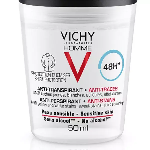 Vichy Homme Deodorante Roll-on Anti-Macchia 48h 50ml