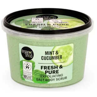 Organic Shop Fresh Pure Salt Body Scrub with Mint and Cucumber 250 ml