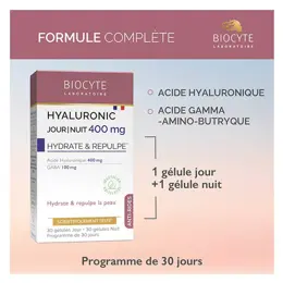 Biocyte Hyaluronic Jour/Nuit 400mg 30 comprimés + 30 gélules