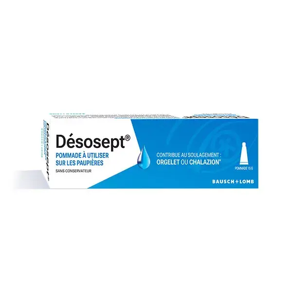 Bausch & Lomb Désosept Pommade Ophtalmique Orgelets, Chalazions et Blépharites 15gr