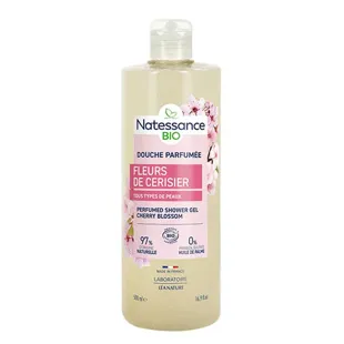 Gel doccia profumato al fiore di ciliegio biologico Natessance 500 ml