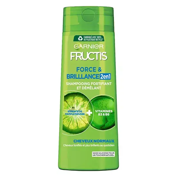 Garnier Fructis Force & Brillance Shampoing 2 en 1 Fortifiant et Démêlant 250ml