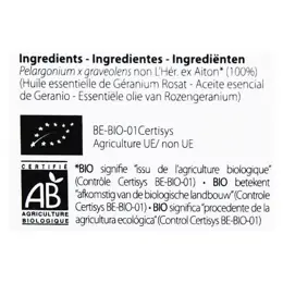 Pranarom Huile Essentielle Bio Géranium Rosat cv Bourbon 10ml