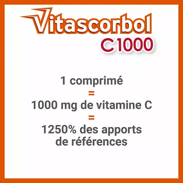 Vitascorbol Vitamine C 1000mg 20 comprimés effervescents