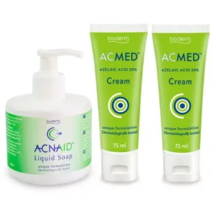 Boderm Moderate Acne Acmed Cream 75 ml 2 Units + Liquid Soap 300 ml
