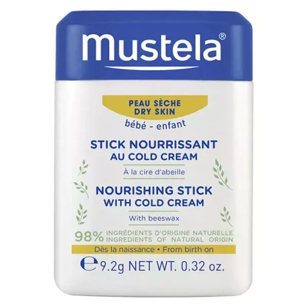 Mustela Soin Hydratant Stick Nourrissant au Cold Cream 9,2g