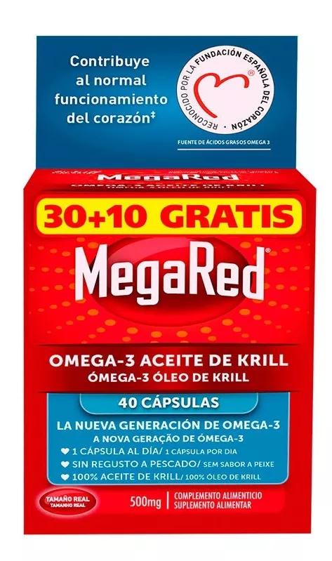 MegaRed Omega 3 Aceite de Krill 40 Cápsulas  500 mg
