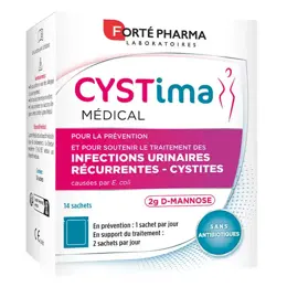 Forté Pharma Cystima Médical Infections Urinaires Cystites D-Mannose 14 sachets