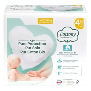 Cottony Pannolini Bébé 100% Cotone T4 7-18kg 28 Unità