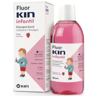 Bain de bouche à la fraise pour enfants Kin FluorKin 500 ml