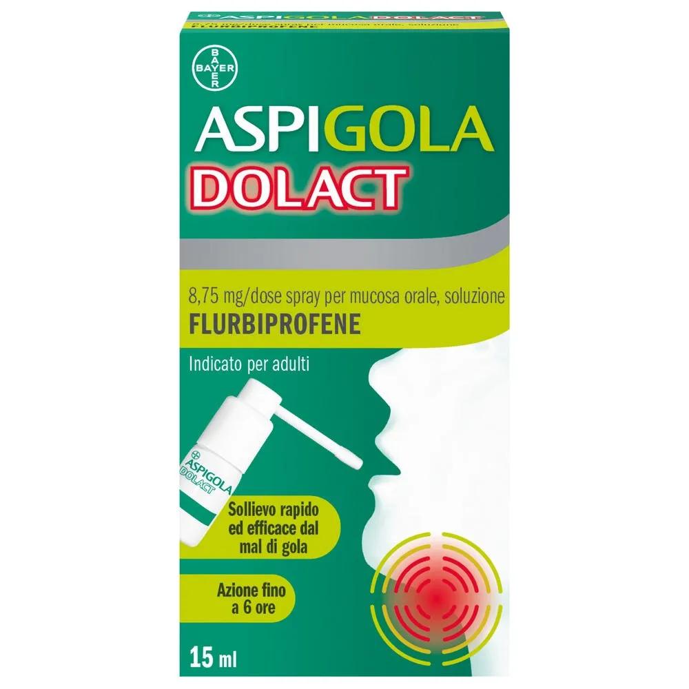 Aspi Gola Dolact Spray Antinfiammatorio e Antidolorifico per Mal di Gola Forte Flurbiprofene 15ml