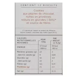 Protifast En-Cas Hyperprotéiné Cookies Pépites de Chocolat 12 unités