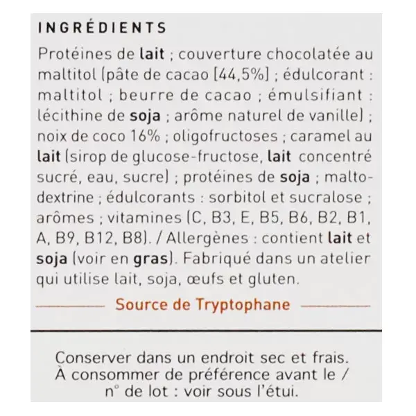 Protifast Chrono Barres Chocolat Noir Rocher Coco 6 barres