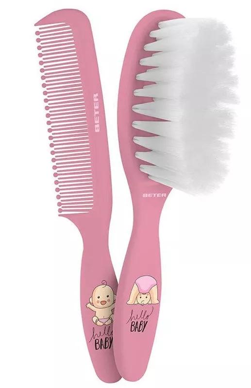 Baby Beter pink brush and comb set