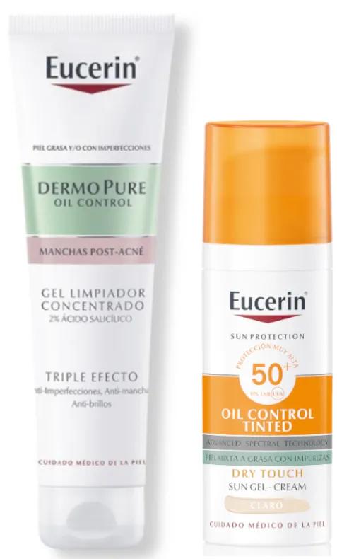 Eucerin Face Oil Control Dry Touch SPF50+ Light 50 ml + DermoPure Gel Triplo Effetto 150 ml