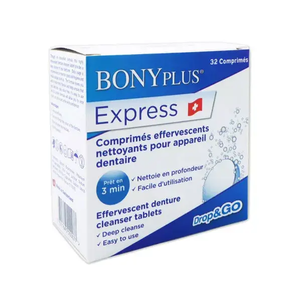 Bonyf Bonyplus Comprimés Effervescents Nettoyants pour Appareils Dentaires 32 unités