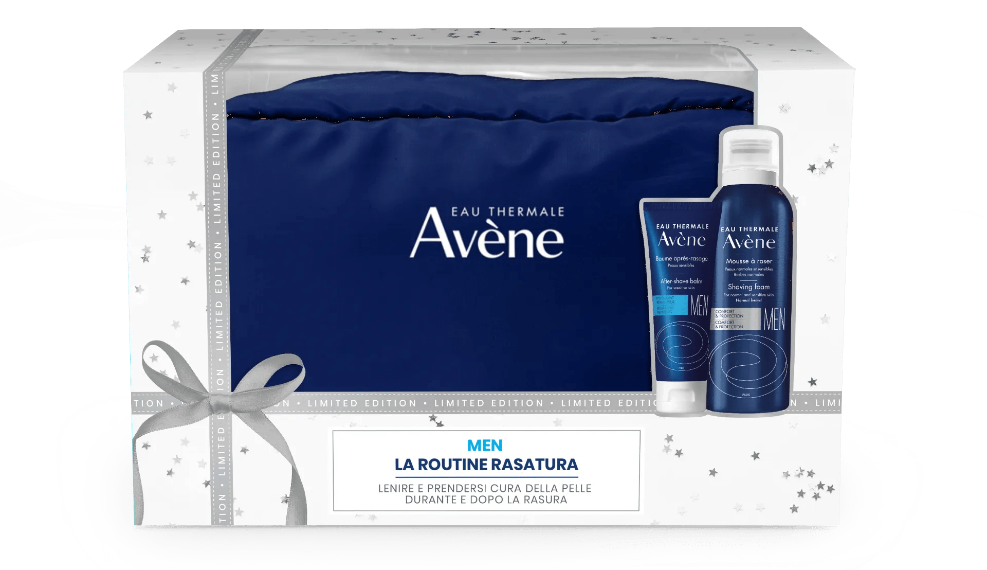 Avène Men Cofanetto Rasatura Balsamo Dopobarba 75 ml + Schiuma Da Barba 200 ml + Pochette