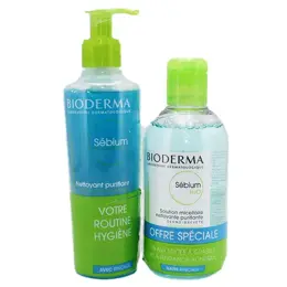 Bioderma Sébium Gel Moussant 200ml + Solution Micellaire Sébium H20 250ml