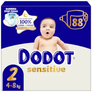 Dodot Sensitive Diapers Jumbo Pack T2 (4-8 Kg) 88 units