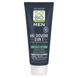 So'Bio Étic Men Gel Douche 3 en 1 Vétivier Bio 200ml