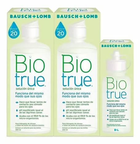 Bausch&amp;Lomb Biotrue Liquido per Lenti a Contatto 2x300 ml + Soluzione Unica in Regalo 60 ml