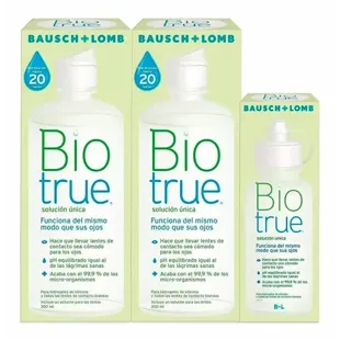Bausch&amp;Lomb Biotrue Líquido para Lentes de Contato 2x300 ml + Presente Solução Única 60 ml