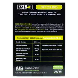 SID Nutrition Essentiel Détox Bio 20 ampoules