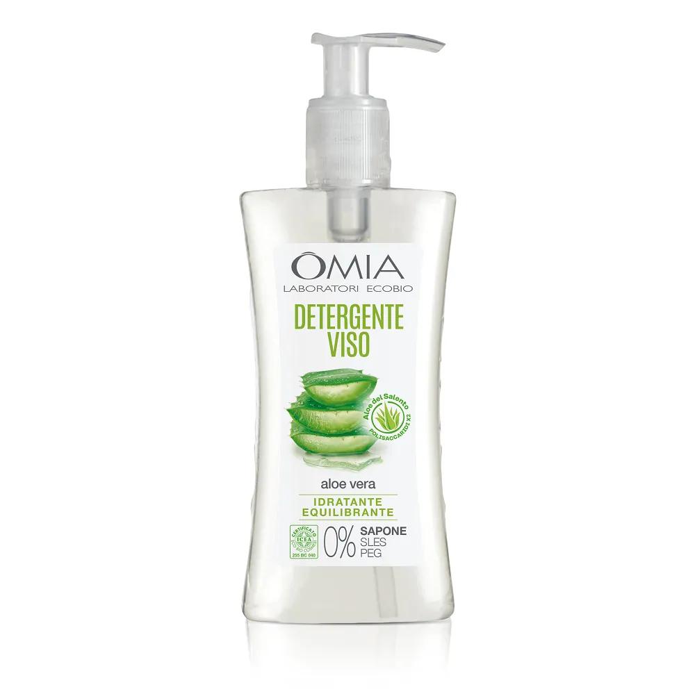 Omia Gel Detergente Viso Idratante ed Equilibrante Ecobio con Aloe Vera Pelle Normale o Mista 200 ml