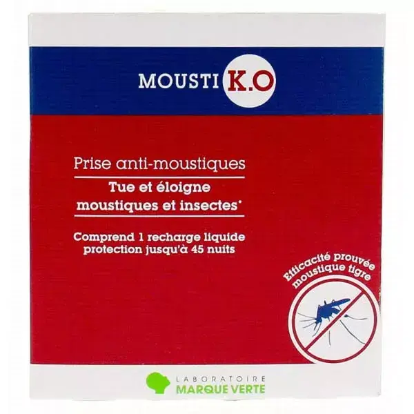 MOUSTI K.O Diffuseur Electrique Anti-Moustiques + 1 Recharge Liquide