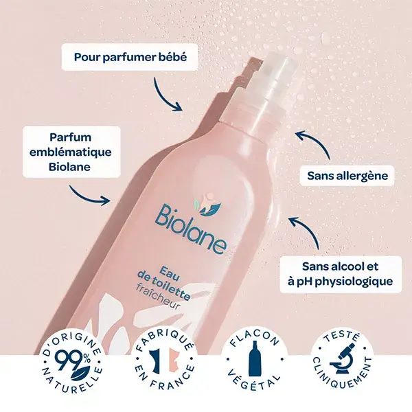 Biolane - Eau de toilette fraicheur -  Fille & Garçon - Spray de 200 ml