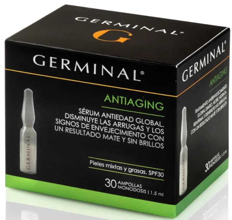 Germinal Soin Anti-Âge Peau Mixte Grasse 30 Ampoules de 1,5 ml