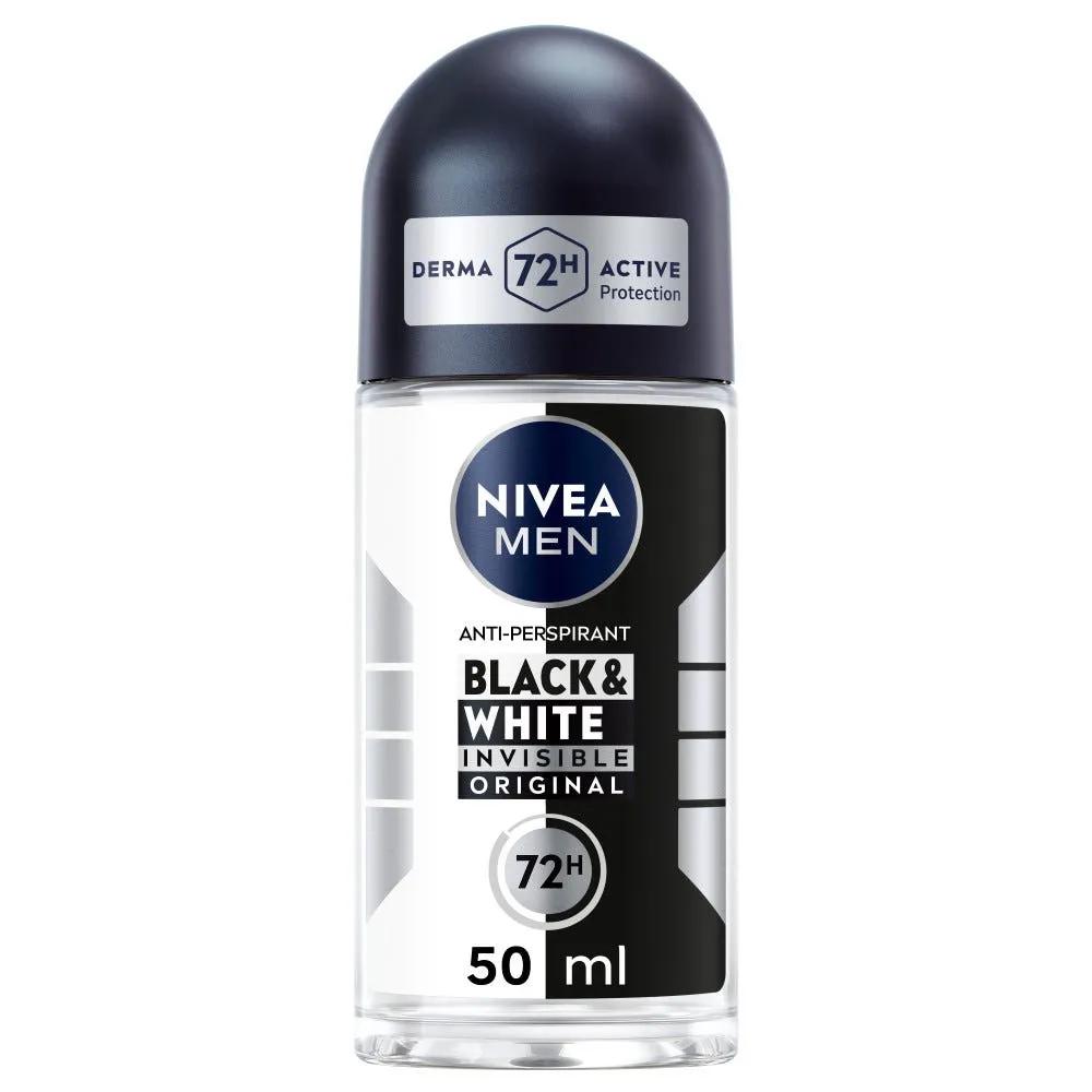 Nivea Men Black & White Invisible Original Roll-on Deodorante Uomo Antitraspirante 50 ml