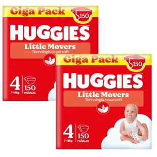 Huggies Little Movers Disney Diapers Size 4 (7-18 Kg) 2x150 Units