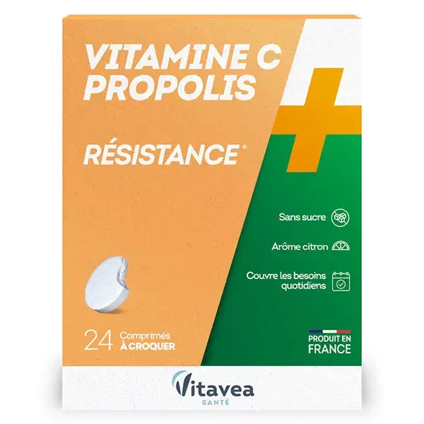 Vitavea Vitamine C + Propolis Résistance 24 comprimés à croquer