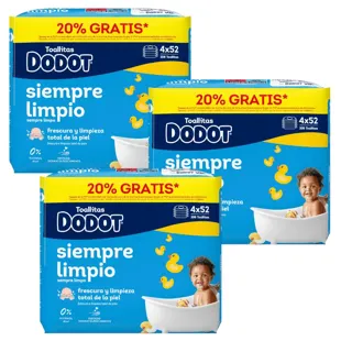 Dodot Always Clean Wipes 12x52 units
