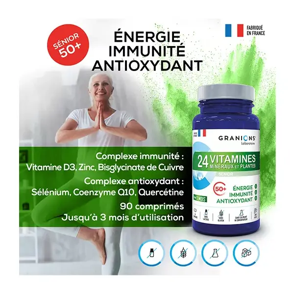 Granions 24 Vitamina Minerali e Piante Sénior 90 Compresse