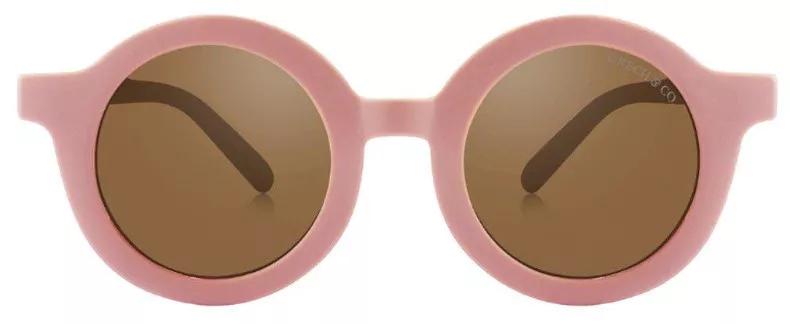 Grech & Co Flexible Polarized Sunglasses Round Blush Bloom 18m-8 years