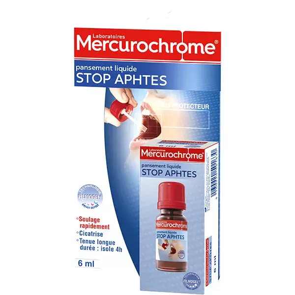 Mercurochrome Pansements liquide stop aphtes, 6 ml