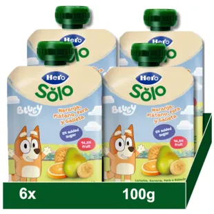 Hero Solo Orange, Banana, Pear and Cookie Bag +6m 4x100 gr