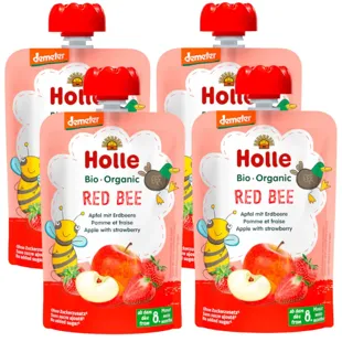 Holle Smoothie RED BEE Apple and Strawberry +8m 4x100g