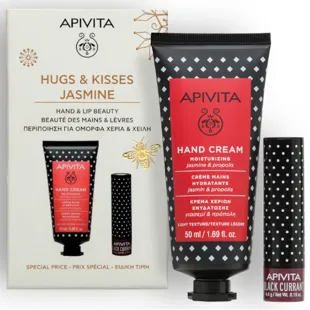 Apivita Creme Mãos Jasmim 50 ml + Batom Groselha Preta