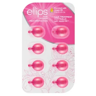 Ellips Vitamina Capilar Tratamiento Aceite de Argán Rosa 8 uds