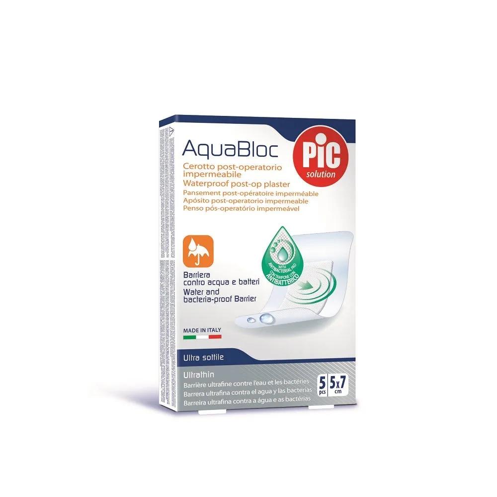 Pic Aquabloc Cerotti Antibatterici Impermeabili 5x7 cm 5 Pezzi