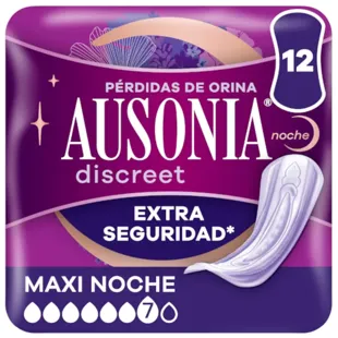 Ausonia Discreet Women&#39;s Maxi Night Compressas para perda de urina 12 unidades