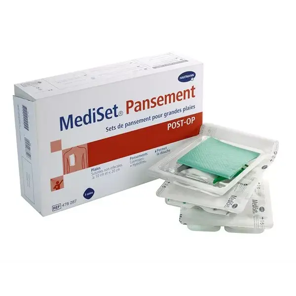 MediSet apósitos POST-OP - Caja de 3 - Heridas Grandes (10-20 cm)