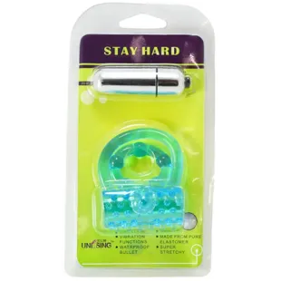 Nezend Stay Hard Double Blue Ring with Vibrating Bullet