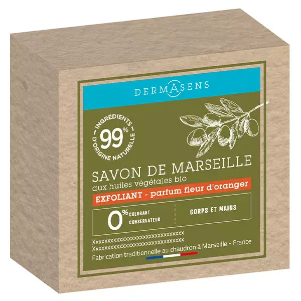 Dermasens Savon de Marseille Solide Bio Exfoliant Fleur d'Oranger 100g