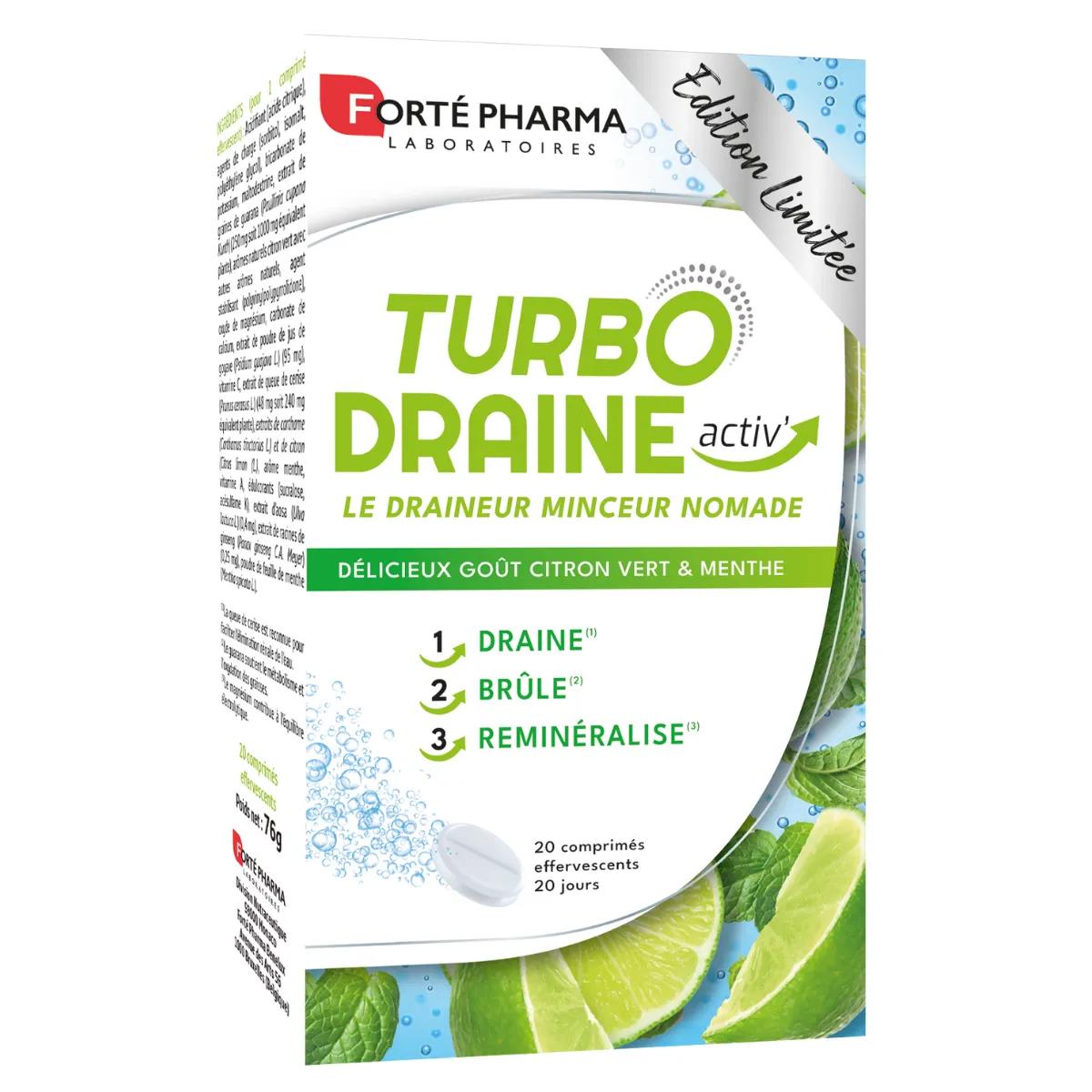 Forté Pharma TurboDraine Activ' Draineur Brûleur 20 comprimidos efervescentes